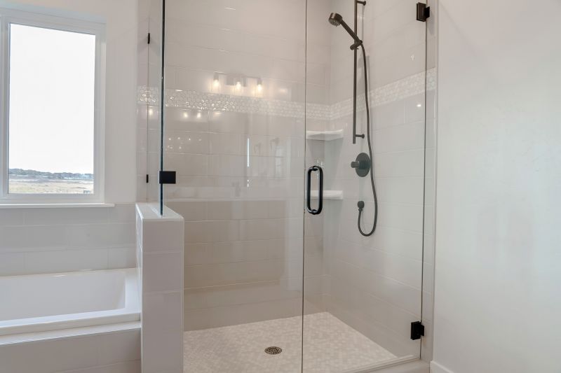 Shower with Black Frame and Clear Glass