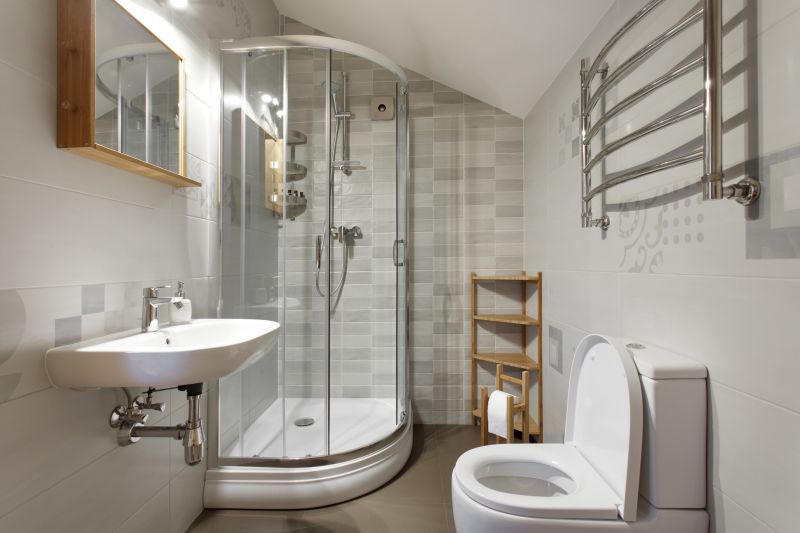 Compact Shower with Space-Saving Shelving
